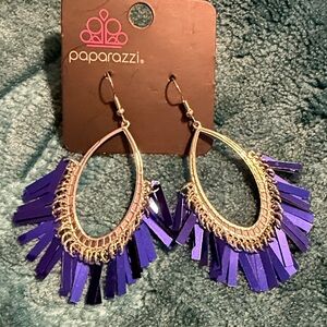 Paparazzi Gold and Purple Fringe Earrings